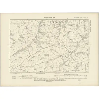 1904 Map of Devonshire LXXVIII.NW, 1906 Print