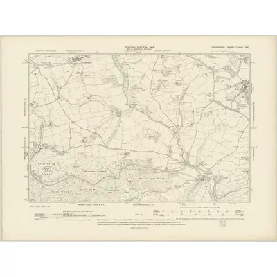 1904 Map of Devonshire LXXVIII.SE, 1906 Print