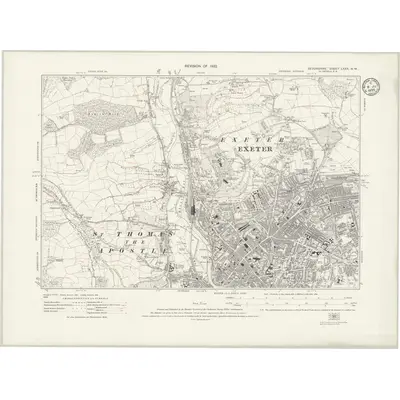 1932 Map of Devonshire LXXX.NW, 1935 Print