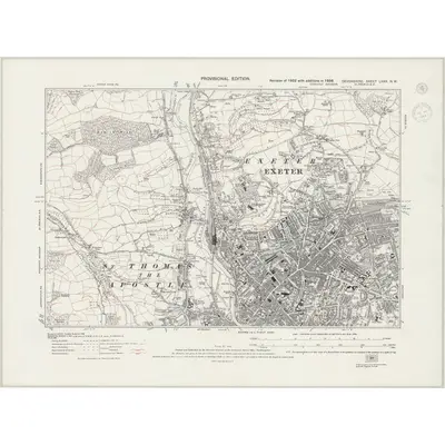 1938 Map of Devonshire LXXX.NW, 1944 Print