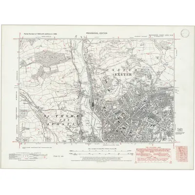1938 Map of Devonshire LXXX.NW, 1948 Print