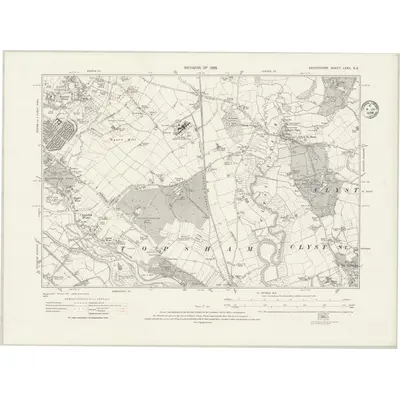 1933 Map of Devonshire LXXX.SE, 1935 Print