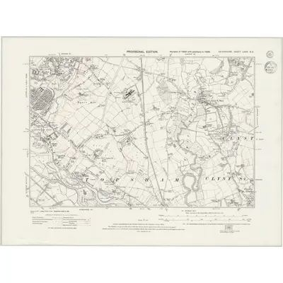 1938 Map of Devonshire LXXX.SE, 1943 Print