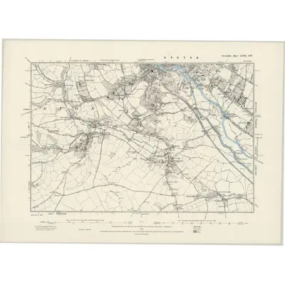 1887 Map of Devonshire LXXX.SW, 1890 Print