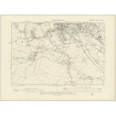 1904 Map of Devonshire LXXX.SW, 1907 Print