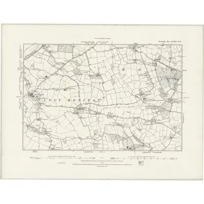 1887 Map of Devonshire LXXXI.NW, 1889 Print