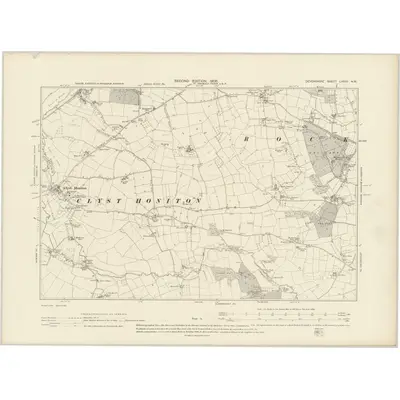 1903 Map of Devonshire LXXXI.NW, 1906 Print