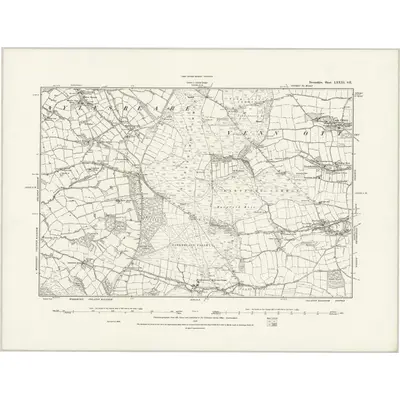 1888 Map of Devonshire LXXXI.SE, 1889 Print