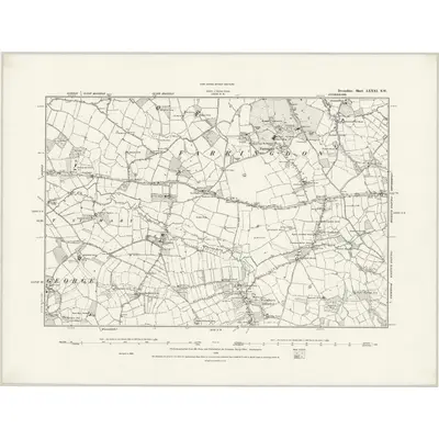 1888 Map of Devonshire LXXXI.SW, 1889 Print