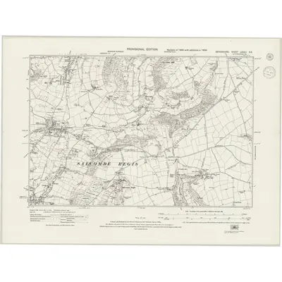 1938 Map of Devonshire LXXXII.SE, 1944 Print
