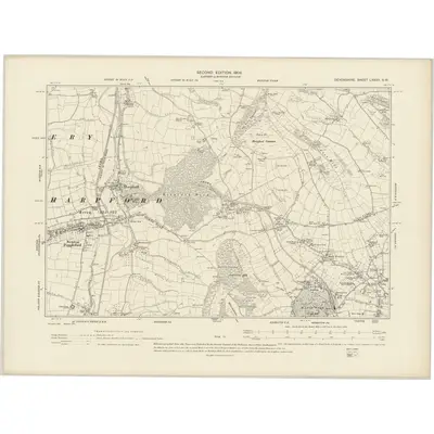 1903 Map of Devonshire LXXXII.SW, 1906 Print