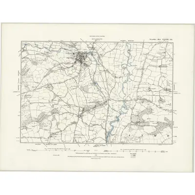 1887 Map of Devonshire LXXXIII.NE, 1889 Print