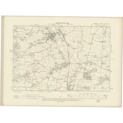1903 Map of Devonshire LXXXIII.NE, 1906 Print