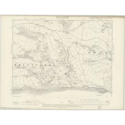 1903 Map of Devonshire LXXXIII.SW & XCV.NW, 1906 Print