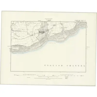 1887 Map of Devonshire LXXXIV.SW, 1889 Print