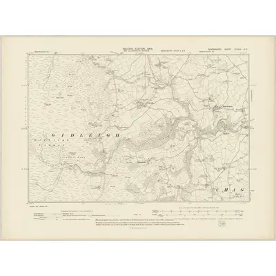 1904 Map of Devonshire LXXXIX.NE, 1906 Print