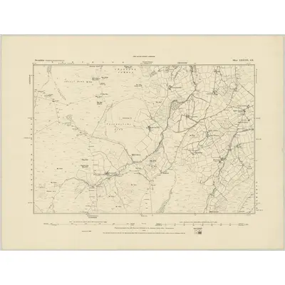 1884 Map of Devonshire LXXXIX.SE, 1885 Print