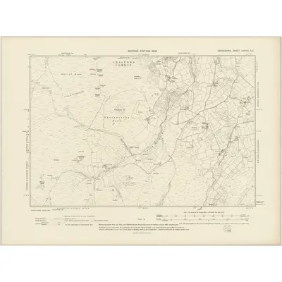 1904 Map of Devonshire LXXXIX.SE, 1906 Print