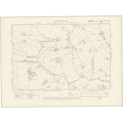 1905 Map of Devonshire LXXXV.NE, 1907 Print