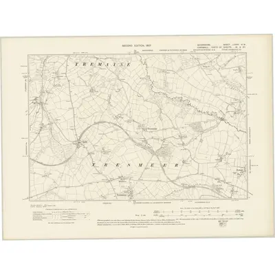 1905 Map of Devonshire LXXXV.NW, 1907 Print
