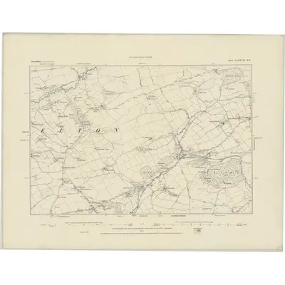 1883 Map of Devonshire LXXXVII.NE, 1884 Print