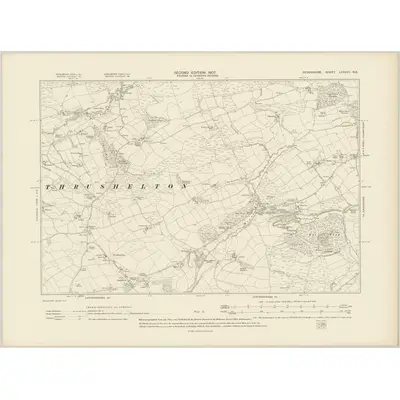 1905 Map of Devonshire LXXXVII.NE, 1907 Print