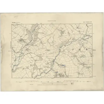 1883 Map of Devonshire LXXXVII.NW, 1885 Print
