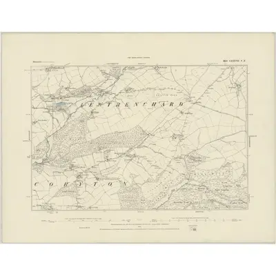 1882 Map of Devonshire LXXXVII.SE, 1884 Print