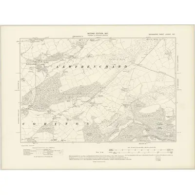 1905 Map of Devonshire LXXXVII.SE, 1907 Print