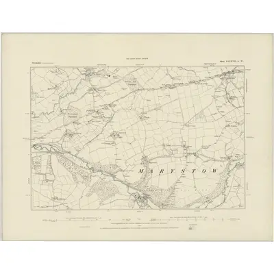 1882 Map of Devonshire LXXXVII.SW, 1884 Print
