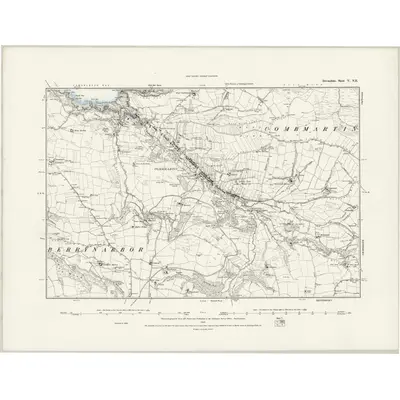 1886 Map of Devonshire V.NE, 1888 Print