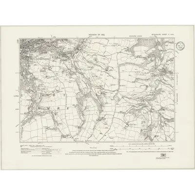 1932 Map of Devonshire V.NW, 1934 Print