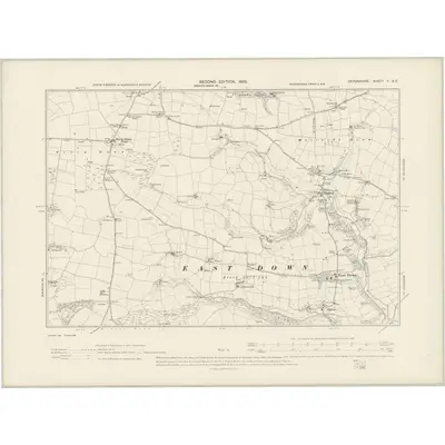 1903 Map of Devonshire V.SE, 1905 Print