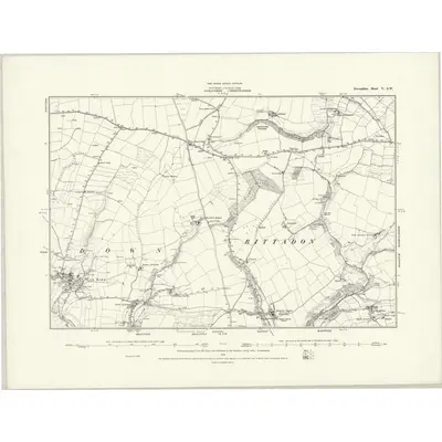 1886 Map of Devonshire V.SW, 1888 Print
