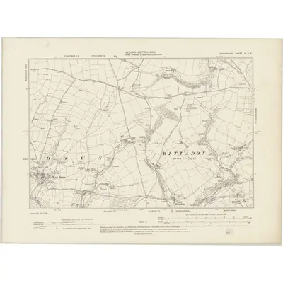 1903 Map of Devonshire V.SW, 1905 Print