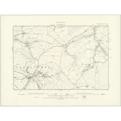 1887 Map of Devonshire VI.NE, 1888 Print