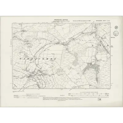 1938 Map of Devonshire VI.NE, 1943 Print
