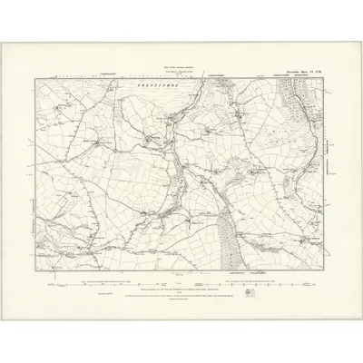 1886 Map of Devonshire VI.NW, 1888 Print