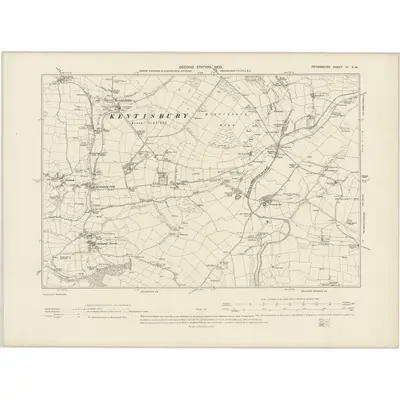 1903 Map of Devonshire VI.SW, 1905 Print