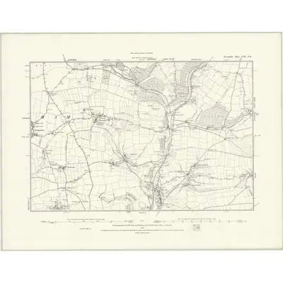 1885 Map of Devonshire VIII.NE, 1888 Print