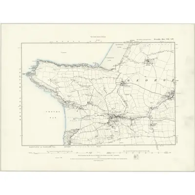 1886 Map of Devonshire VIII.NW, 1888 Print
