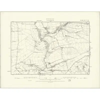 1887 Map of Devonshire X.NE, 1888 Print