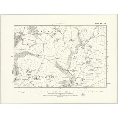 1886 Map of Devonshire X.NW, 1888 Print
