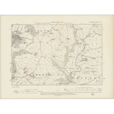 1903 Map of Devonshire X.NW, 1905 Print