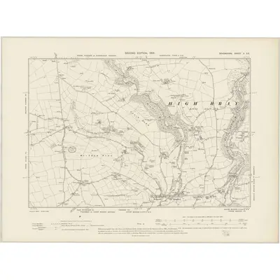 1903 Map of Devonshire X.SE, 1905 Print
