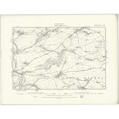 1886 Map of Devonshire X.SW, 1888 Print