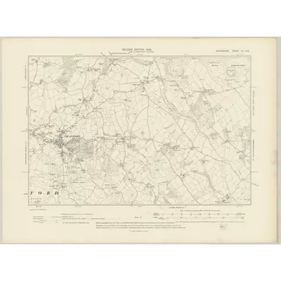 1904 Map of Devonshire XC.NW, 1906 Print