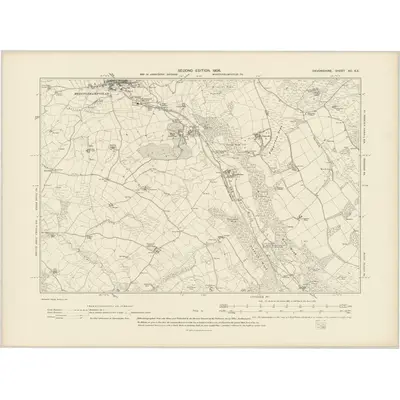 1904 Map of Devonshire XC.SE, 1906 Print