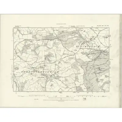 1887 Map of Devonshire XCI.NE, 1888 Print