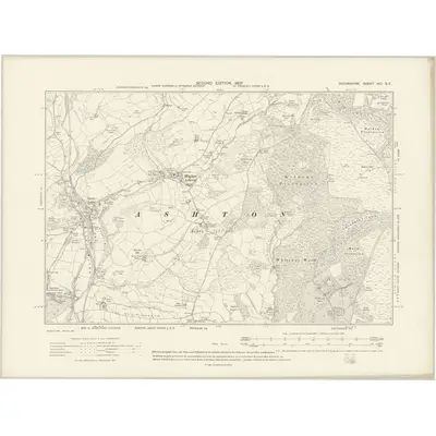 1904 Map of Devonshire XCI.SE, 1907 Print